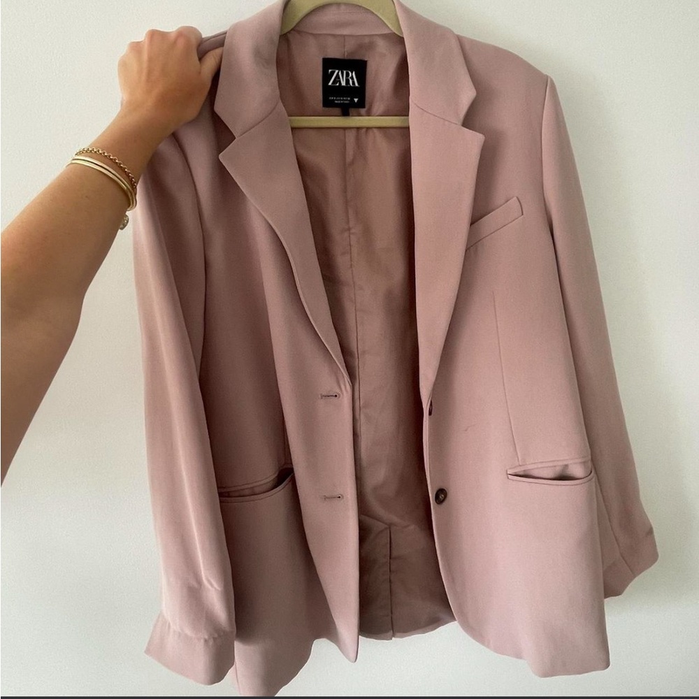 ZARA Dusty Pink Women's Tailored Blazer